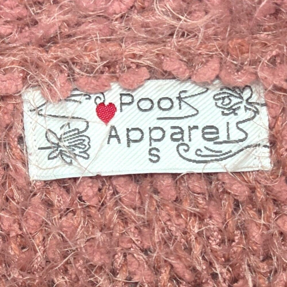 Poof Apparel Womens Open Front Fuzzy Knit Cardigan Sweater S Pink - Picture 4 of 5